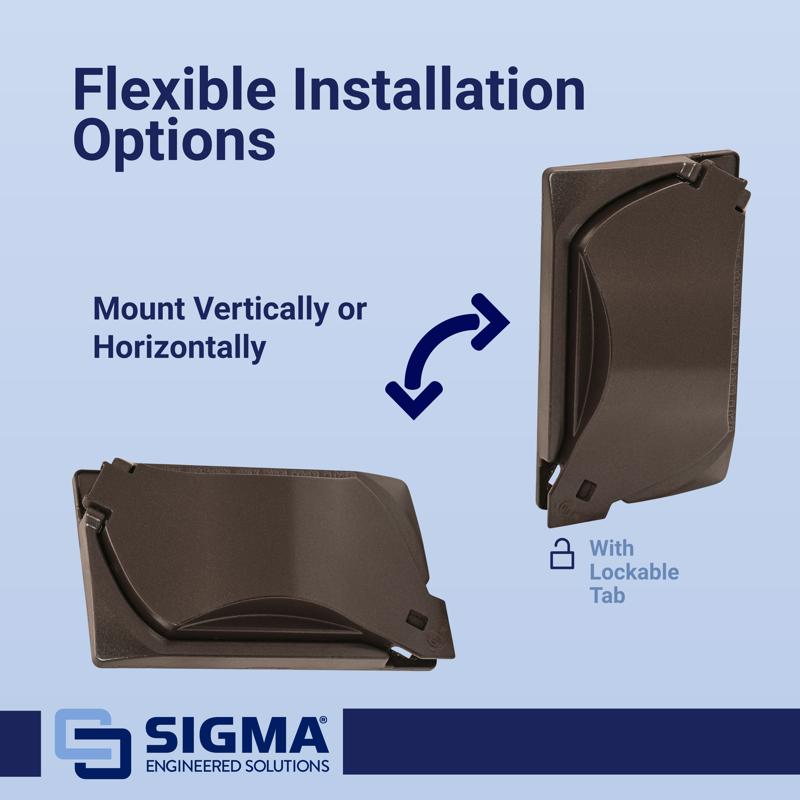 Sigma Electric Rectangle Die-Cast Metal 1 gang 4.57 in. H X 2.81 in. W Universal Cover