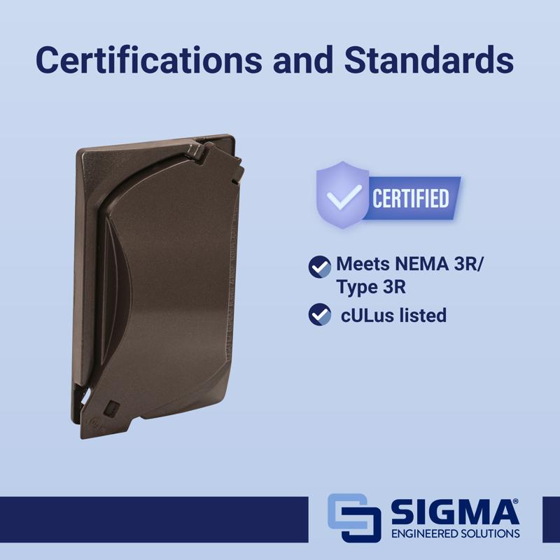 Sigma Electric Rectangle Die-Cast Metal 1 gang 4.57 in. H X 2.81 in. W Universal Cover
