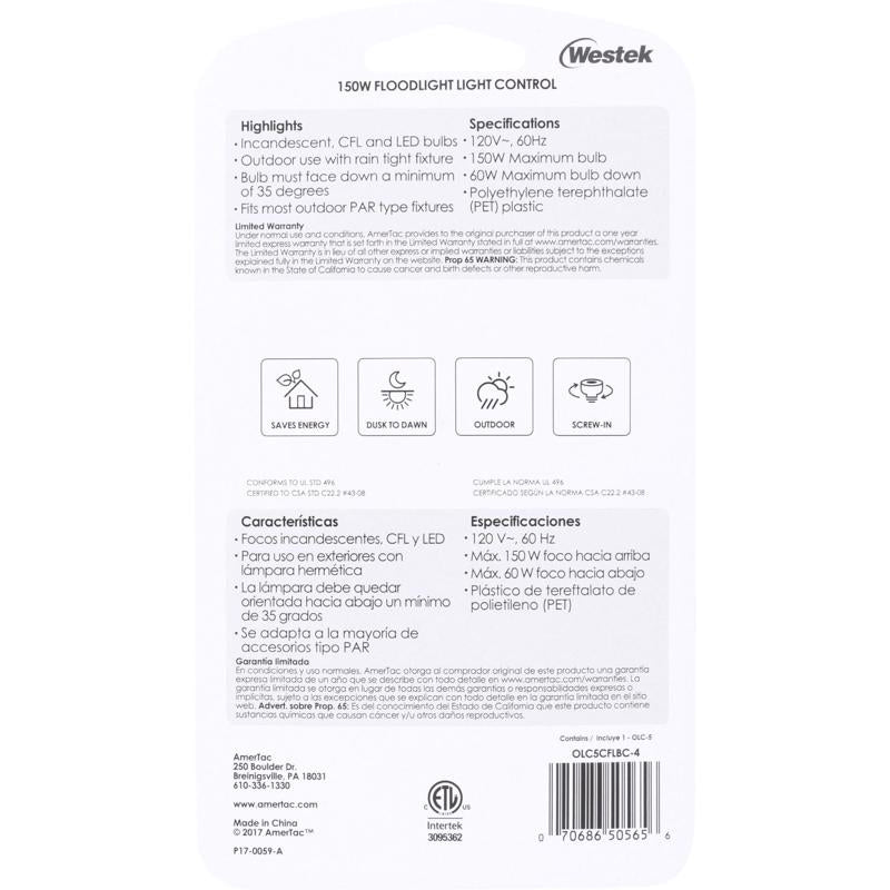 Amertac Gray Photoelectric Flood Light Control