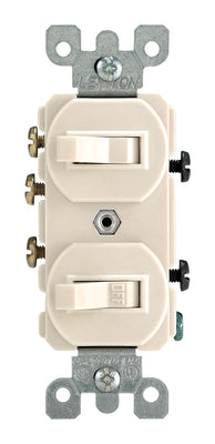 Leviton 15 amps Single Pole or 3-way Rocker Duplex Combination Switch Light Almond