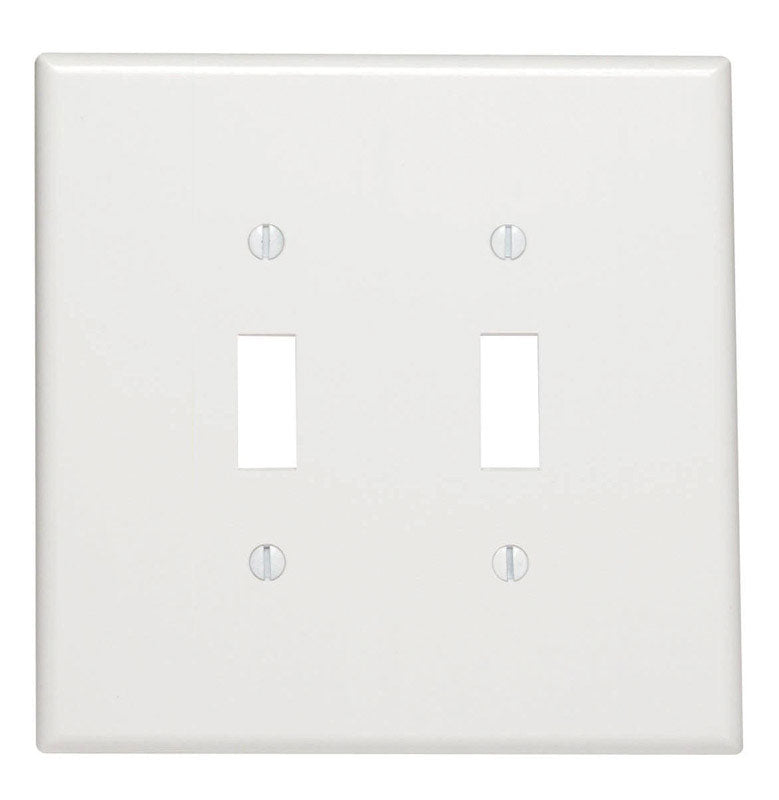 Leviton White 2 gang Thermoset Plastic Toggle Wall Plate