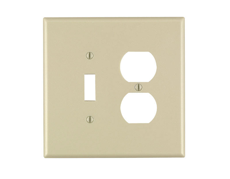 Leviton Ivory 2 gang Thermoset Plastic Duplex/Toggle Wall Plate