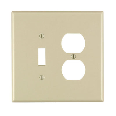 Leviton Ivory 2 gang Thermoset Plastic Duplex/Toggle Wall Plate