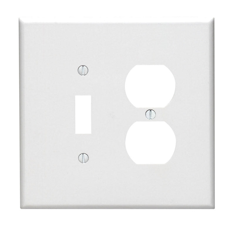 Leviton White 2 gang Thermoset Plastic Duplex/Toggle Wall Plate