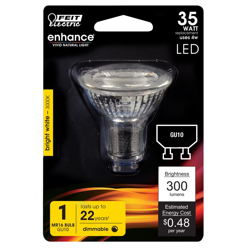 Feit Enhance MR16 GU10 LED Bulb Bright White 35 Watt Equivalence