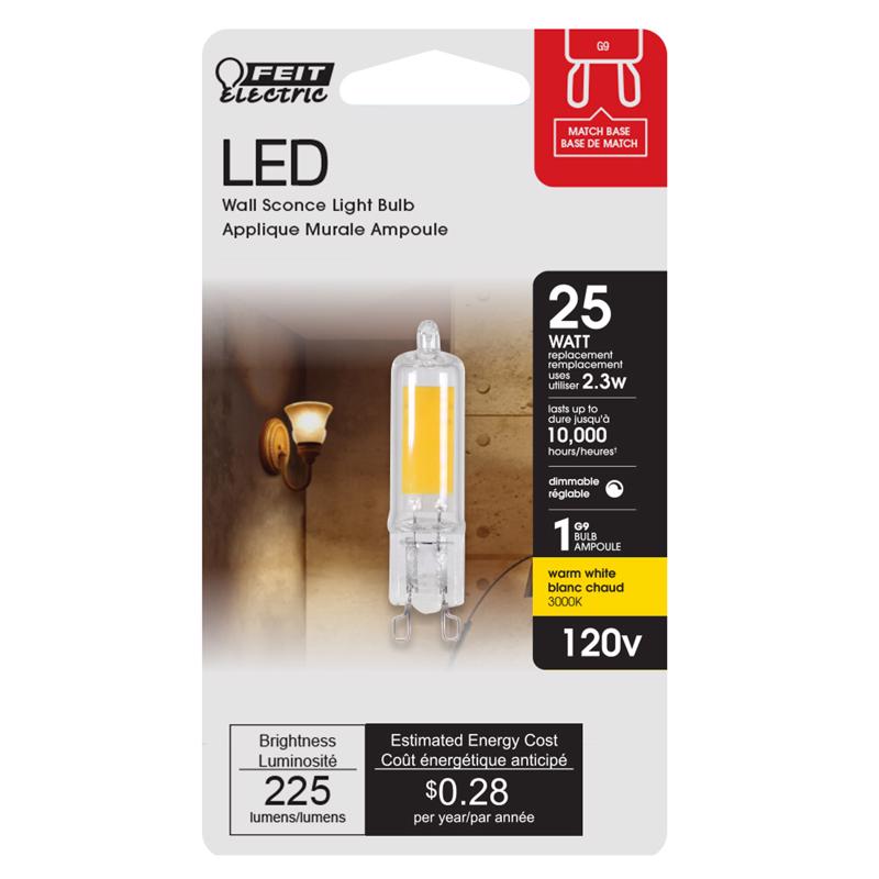 Feit T4 G9 LED Bulb Warm White 25 Watt Equivalence
