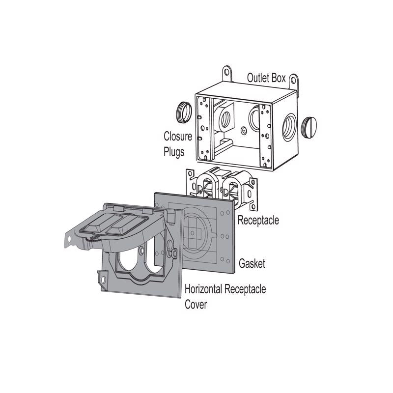 Sigma Electric Rectangle Die-Cast Metal 4.76 in. H X 3.01 in. W Multi-Use Cover