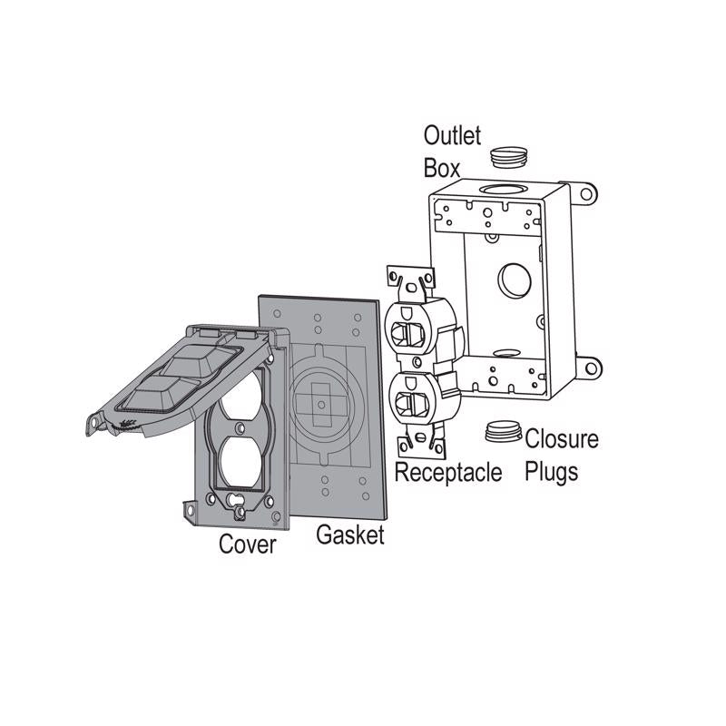 Sigma Electric Rectangle Die-Cast Metal 1 gang 4.76 in. H X 3.01 in. W Multi-Use Cover