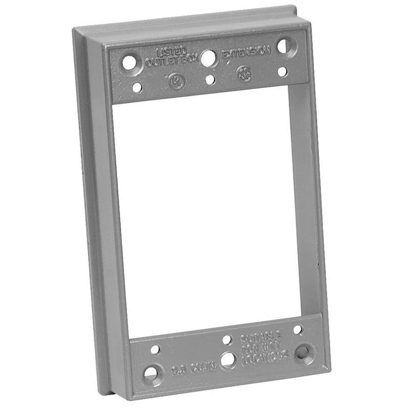 Sigma Electric New Work 9.5 cu in Rectangle Metallic Extension Ring Gray