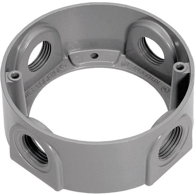 Sigma Electric New Work 16.5 cu in Round Metallic Extension Ring Gray