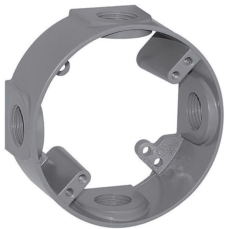 Sigma Electric New Work 16.5 cu in Round Metallic Extension Ring Gray