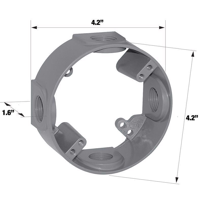 Sigma Electric New Work 16.5 cu in Round Metallic Extension Ring Gray