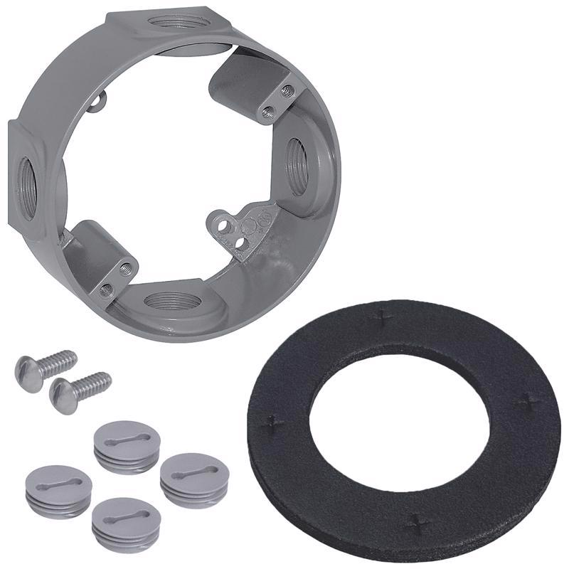 Sigma Electric New Work 16.5 cu in Round Metallic Extension Ring Gray