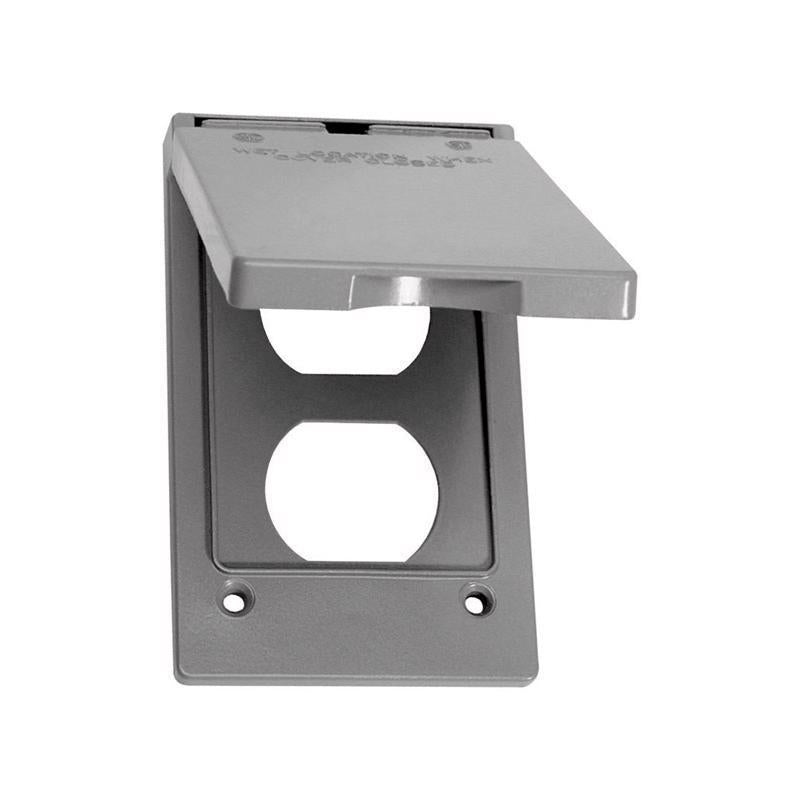 Sigma Electric Rectangle Die-Cast Metal 1 gang 4.57 in. H X 2.83 in. W Vertical Duplex Cover
