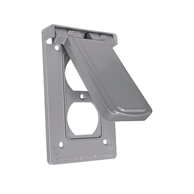 Sigma Electric Rectangle Die-Cast Metal 1 gang 4.57 in. H X 2.83 in. W Vertical Duplex Cover