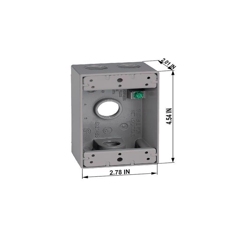 Sigma Engineered Solutions New Work 18.3 cu in Rectangle Metallic 1 gang Weatherproof Box Gray