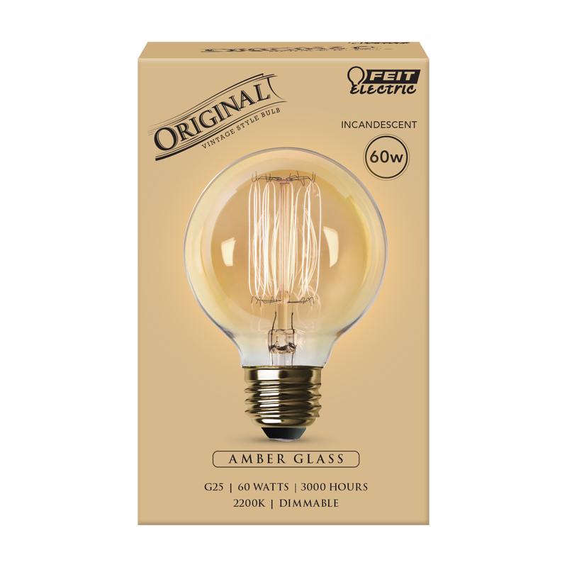 Feit The Original 60 W G25 Vintage Incandescent Bulb E26 (Medium) Soft White