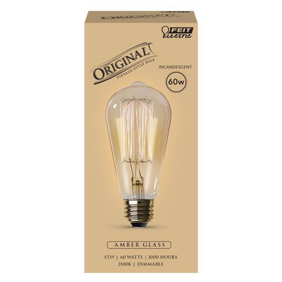 Feit The Original 60 W ST19 Vintage Incandescent Bulb E26 (Medium) Soft White