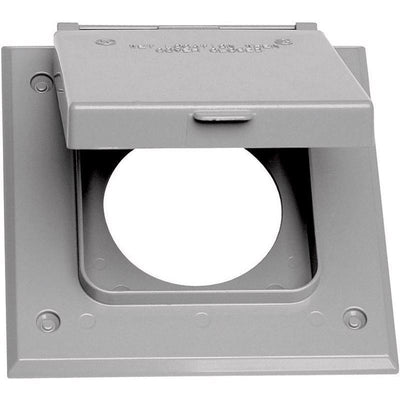 Sigma Electric Square Die-Cast Metal 2 gang 4.57 in. H X 2.83 in. W 20/50 Amp Receptacle Cover