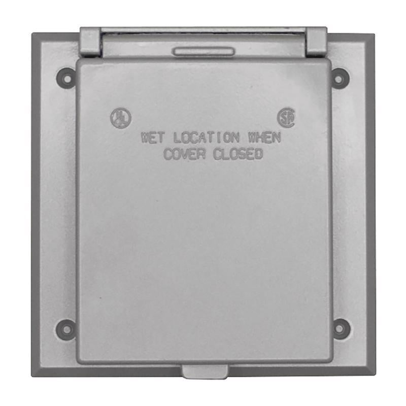 Sigma Electric Square Die-Cast Metal 2 gang 4.57 in. H X 2.83 in. W 20/50 Amp Receptacle Cover
