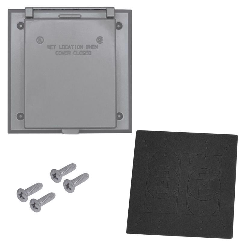 Sigma Electric Square Die-Cast Metal 2 gang 4.57 in. H X 2.83 in. W 20/50 Amp Receptacle Cover