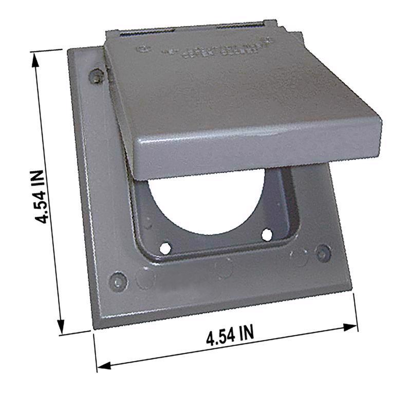 Sigma Electric Square Die-Cast Metal 2 gang 4.57 in. H X 2.83 in. W 20/50 Amp Receptacle Cover