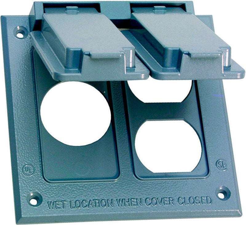 Sigma Engineered Solutions Square Die-Cast Metal 2 gang 4.54 in. H X 4.54 in. W Combo Box Cover