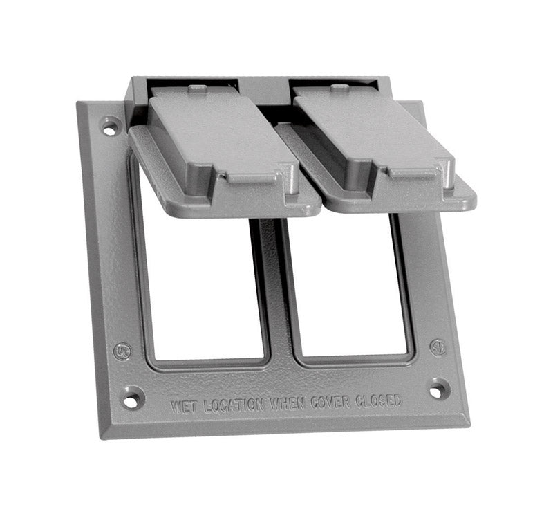 Sigma Electric Square Die-Cast Metal 2 gang 4.54 in. H X 4.54 in. W GFCI Cover