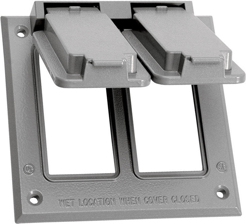 Sigma Electric Square Die-Cast Metal 2 gang 4.54 in. H X 4.54 in. W GFCI Cover