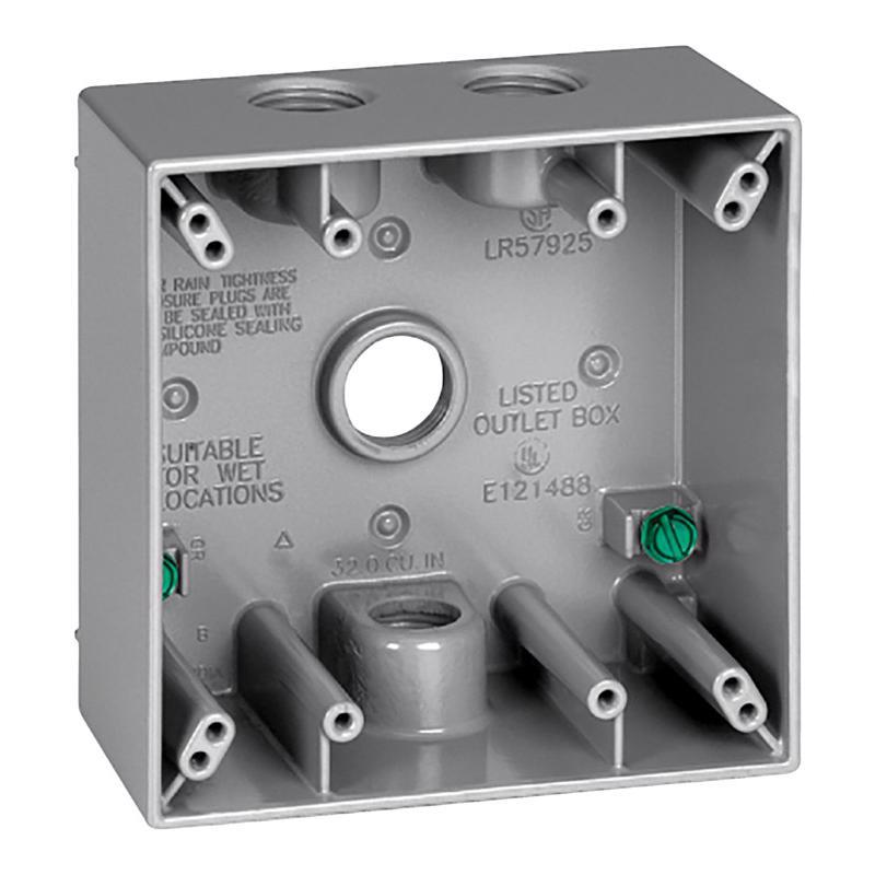 Sigma Electric New Work 31 cu in Square Die-Cast Metal 2 gang Weatherproof Box Gray