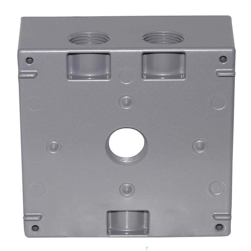 Sigma Electric New Work 31 cu in Square Die-Cast Metal 2 gang Weatherproof Box Gray