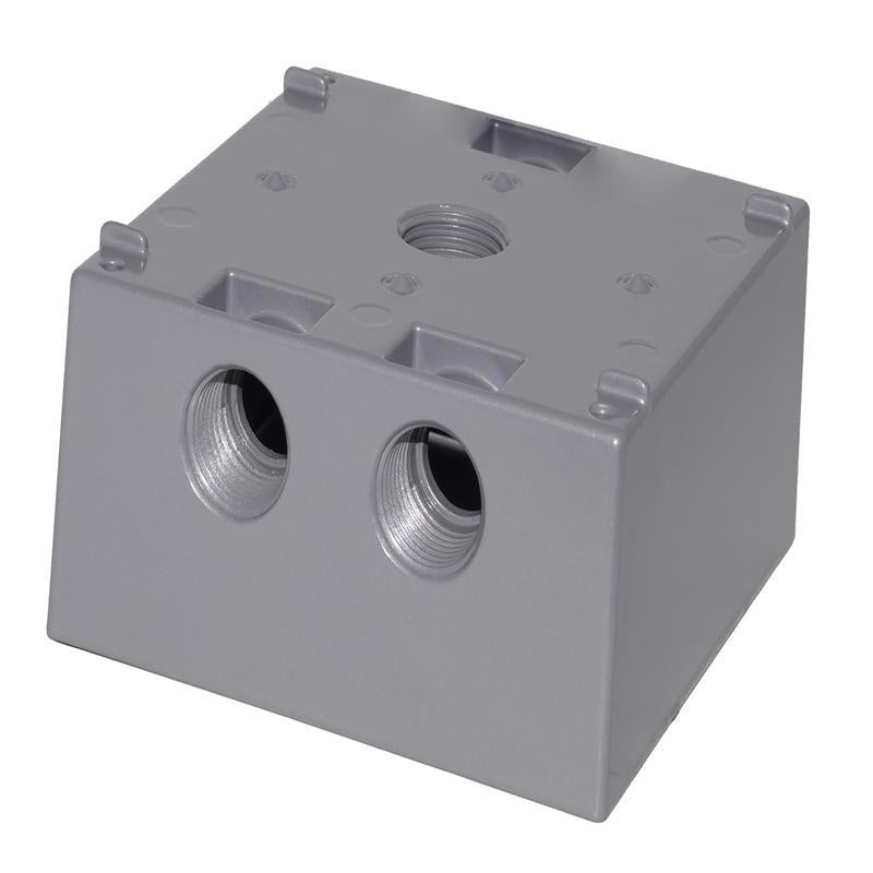 Sigma Electric New Work 31 cu in Square Die-Cast Metal 2 gang Weatherproof Box Gray