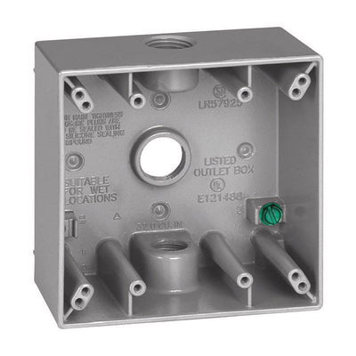 Sigma Electric New Work 31 cu in Square Metallic 2 gang Weatherproof Box Gray