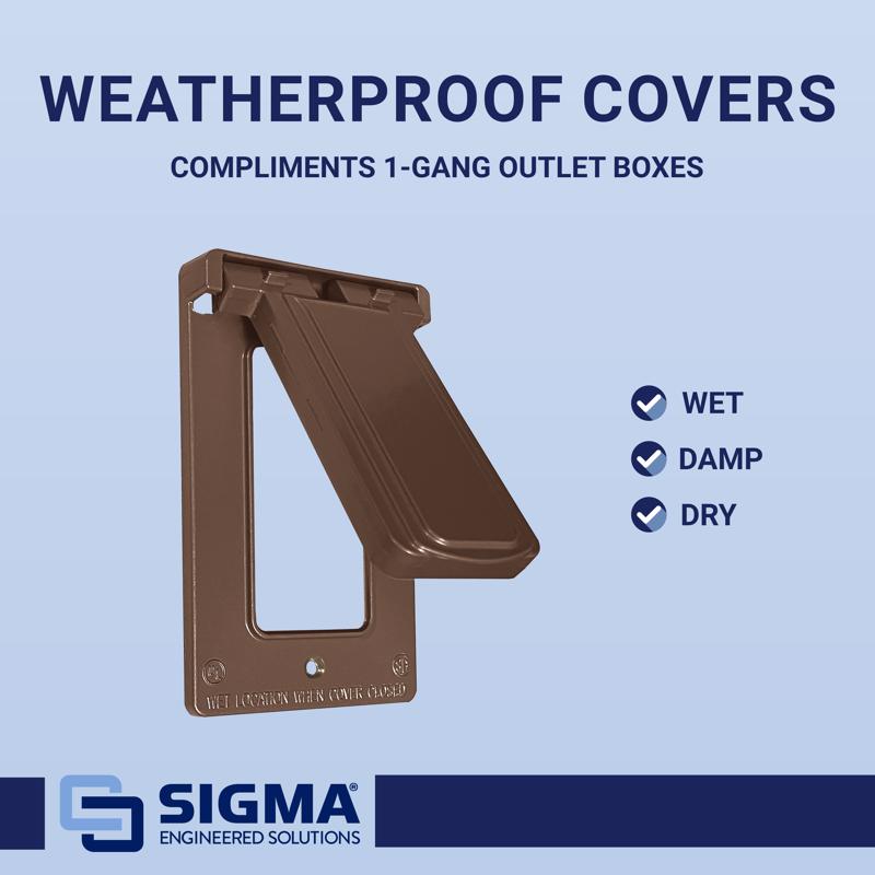Sigma Engineered Solutions Rectangle Die-Cast Metal 1 gang 4.57 in. H X 2.83 in. W Vertical GFCI Cov