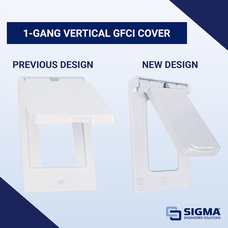 Sigma Electric Rectangle Die-Cast Metal 1 gang 4.57 in. H X 2.83 in. W Vertical GFCI Cover