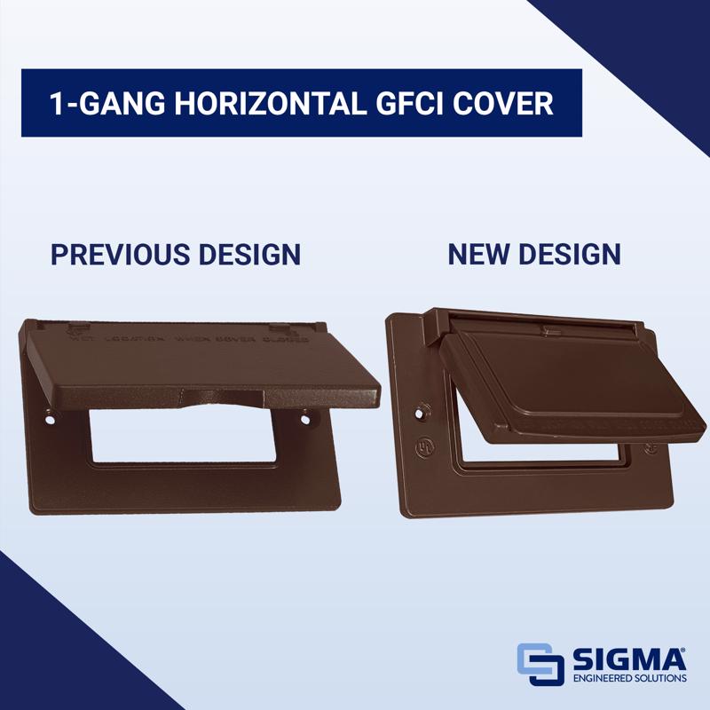 Sigma Electric Rectangle Die-Cast Metal 1 gang 2.83 in. H X 4.57 in. W Horizontal GFCI Cover