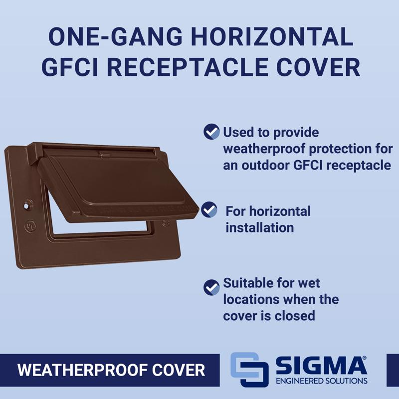 Sigma Electric Rectangle Die-Cast Metal 1 gang 2.83 in. H X 4.57 in. W Horizontal GFCI Cover