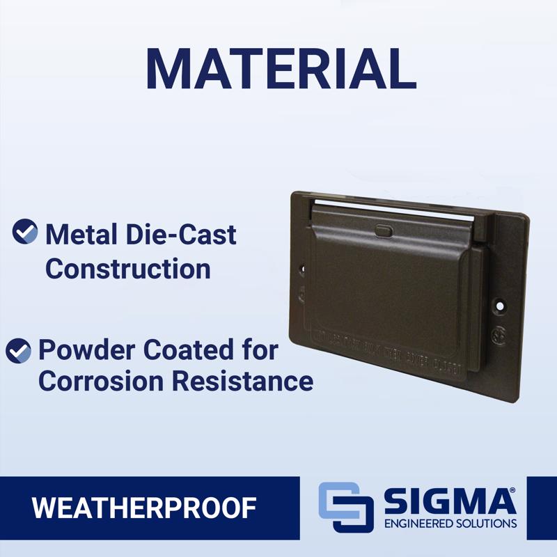 Sigma Electric Rectangle Die-Cast Metal 1 gang 2.83 in. H X 4.57 in. W Horizontal GFCI Cover