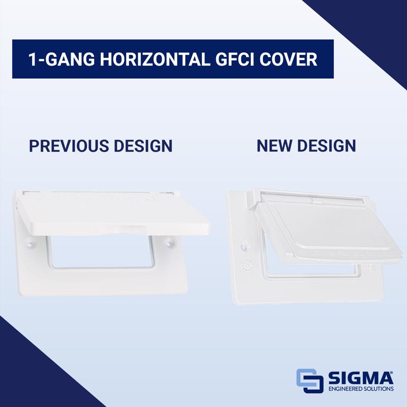 Sigma Electric Rectangle Die-Cast Metal 1 gang 2.83 in. H X 4.57 in. W Horizontal GFCI Cover