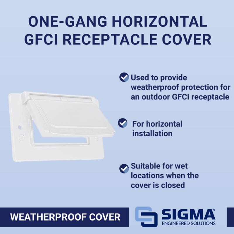 Sigma Electric Rectangle Die-Cast Metal 1 gang 2.83 in. H X 4.57 in. W Horizontal GFCI Cover
