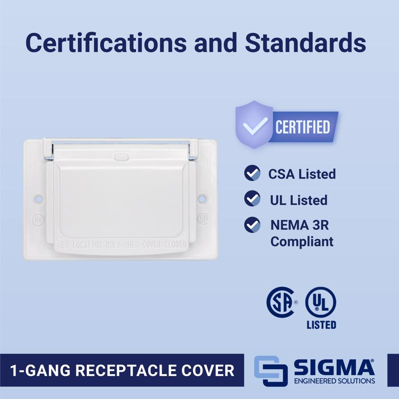 Sigma Electric Rectangle Die-Cast Metal 1 gang 2.83 in. H X 4.57 in. W Horizontal GFCI Cover