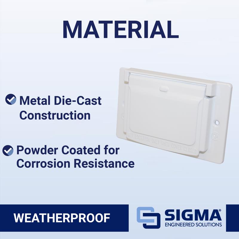 Sigma Electric Rectangle Die-Cast Metal 1 gang 2.83 in. H X 4.57 in. W Horizontal GFCI Cover