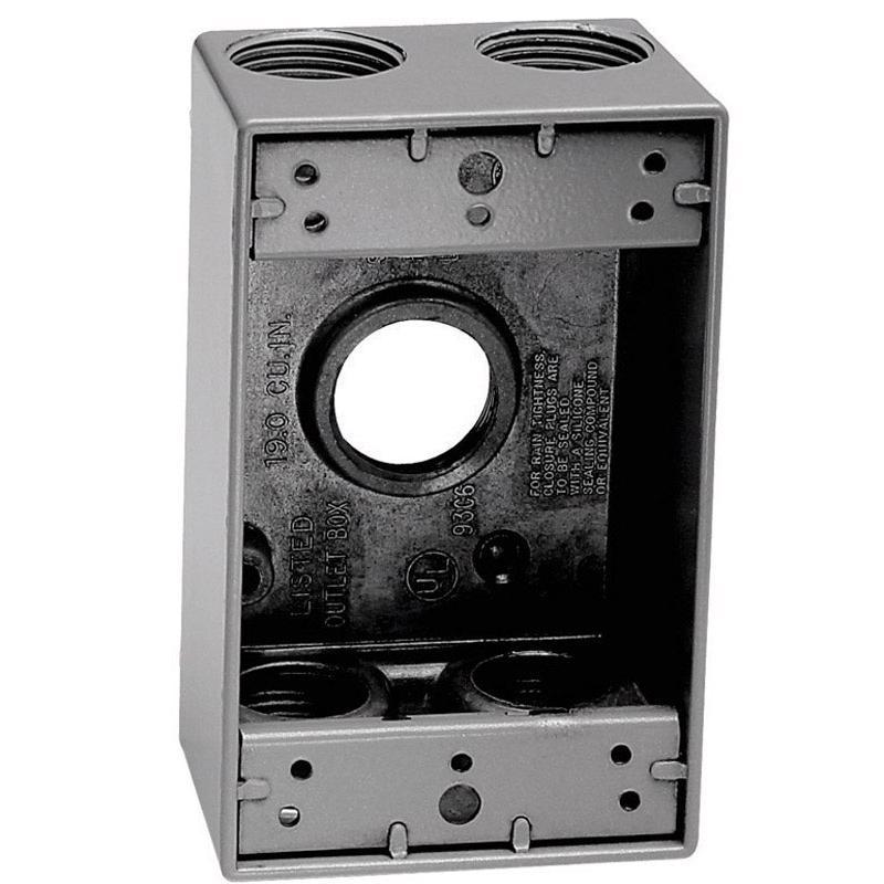 Sigma Electric New Work 18.3 cu in Rectangle Die-Cast Metal 1 gang Weatherproof Box Gray