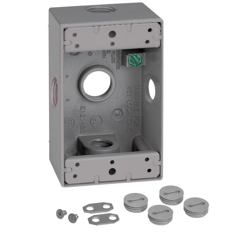 Sigma Electric New Work 18.3 cu in Rectangle Die-Cast Metal 1 gang Weatherproof Box Gray