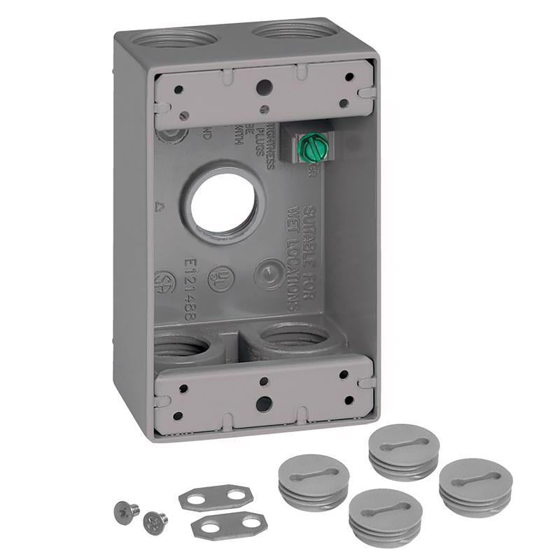 Sigma Electric New Work 18.3 cu in Rectangle Metallic 1 gang Weatherproof Box Gray