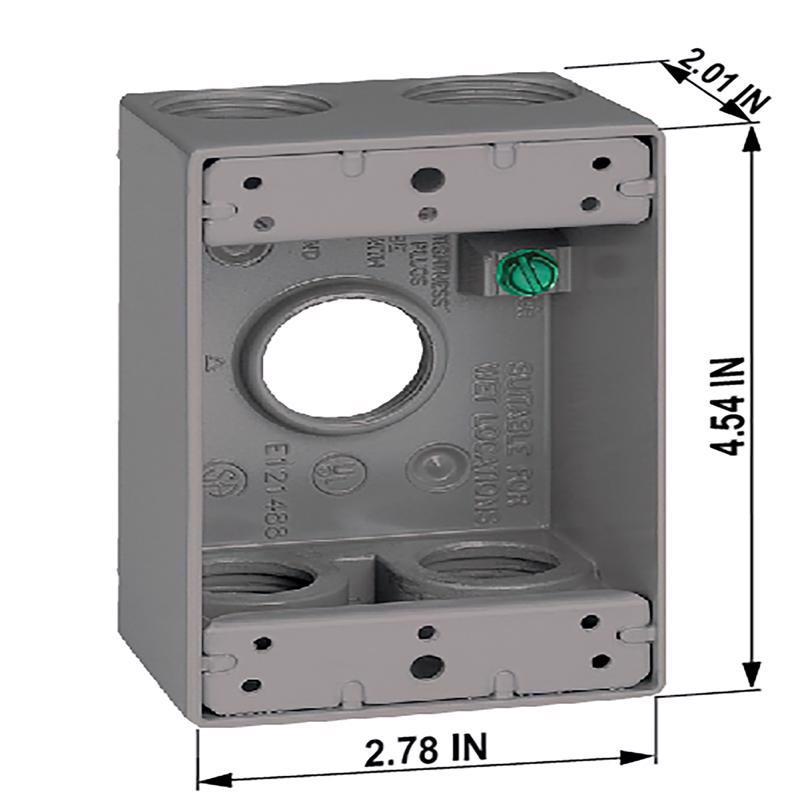 Sigma Electric New Work 18.3 cu in Rectangle Metallic 1 gang Weatherproof Box Gray
