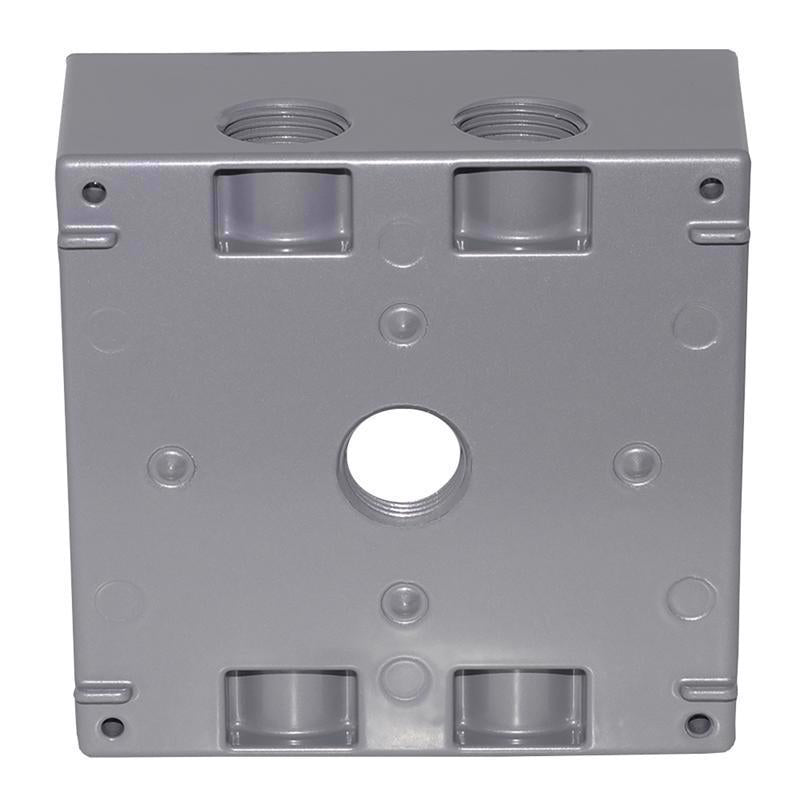 Sigma Electric New Work 31 cu in Square Metallic 2 gang Weatherproof Box Gray