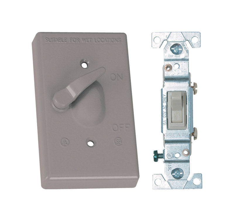 Sigma Electric Rectangle Die-Cast Metal 1 gang 4.57 in. H X 2.83 in. W Toggle Switch and Cover