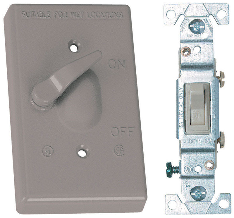 Sigma Electric Rectangle Die-Cast Metal 1 gang 4.57 in. H X 2.83 in. W Toggle Switch and Cover