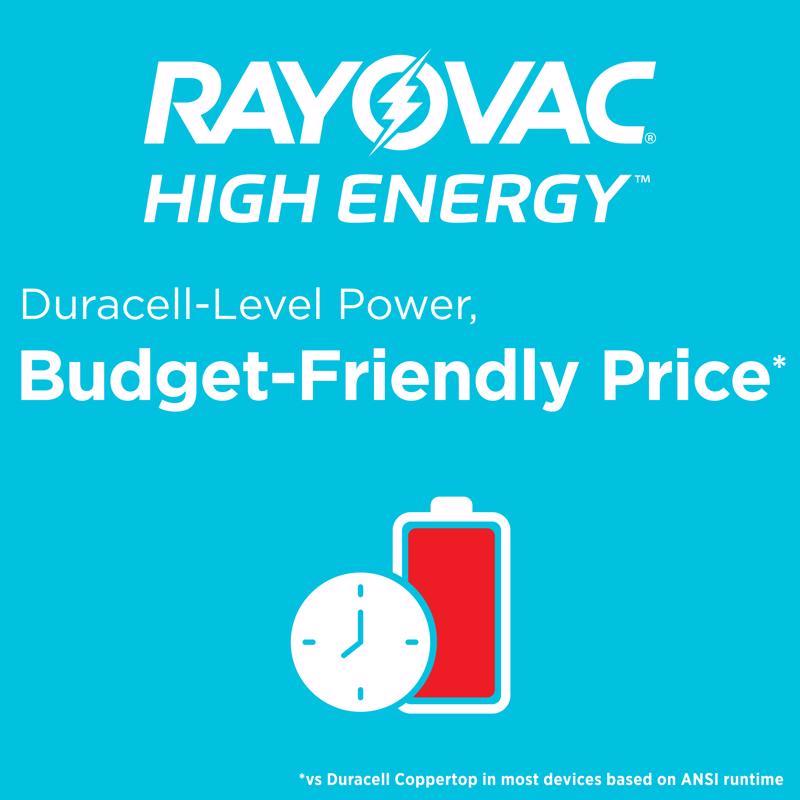 Rayovac High Energy AA Alkaline Batteries 8 pk Carded